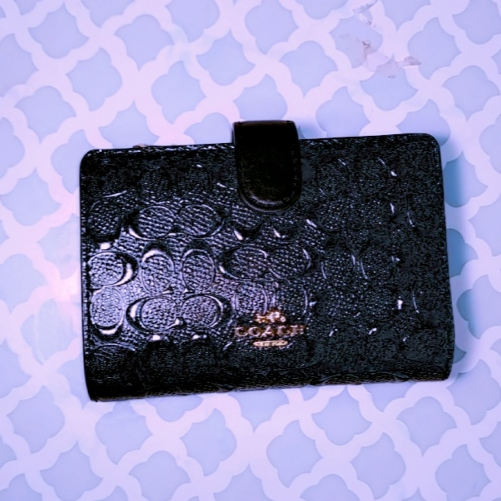 holographic glitter coach wallet